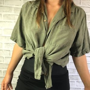 Vintage 100% silk button down!